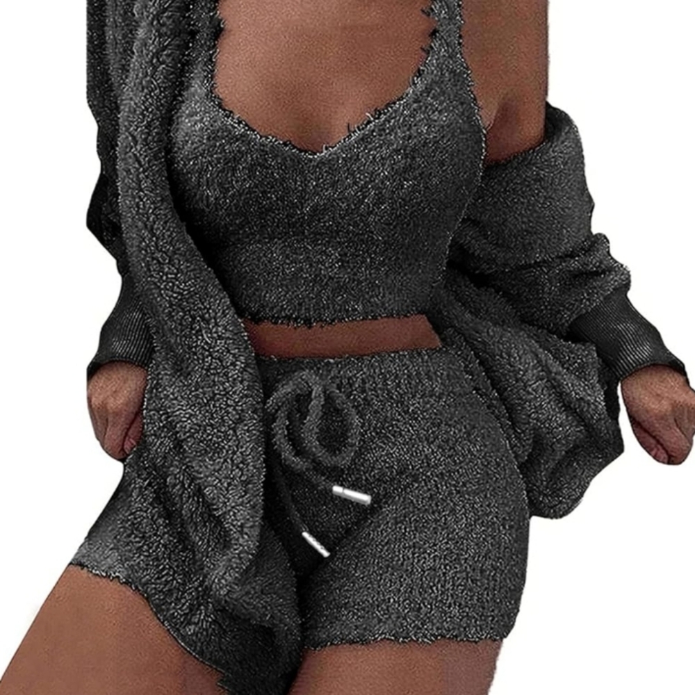 Cozy Gray Knit Lounge Set